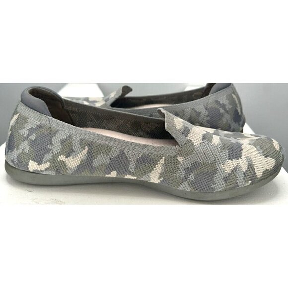 Clarks Cloudsteppers Women 9 Carly Dream Slip On Flats Khaki Camo Loafers Knit - Picture 4 of 12
